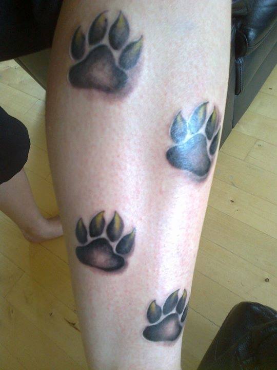 Roosa Virtanen. Ensimmäisen tatuoinnin otin kesäkuussa 2012. Ajatuksena oli saada tatuointi asiasta joka on ollut aina lähellä sydäntä ja kertoo minusta itsestään, päädyin tähän koiran askeleet tatuointiin. Jo pienestä olen rakastanut koiria, ensimmäinen koira Heta tuli meidän perheeseen vuonna 2007 ja ensimmäinen ihan oma koira Ninja tuli heinäkuussa 2012. Viime kesänä tuli perheen lisäystä Turpo koiran muodossa 